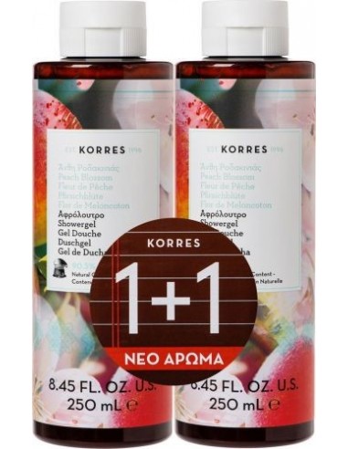 KORRES SHOWER GEL PEACH BLOSSOM 1+1 2x250ml