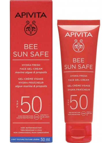 APIVITA BEE SUN SAFE ΕΝΥΔΑΤΙΚΗ ΚΡΕΜΑ-GEL ΠΡΟΣΩΠΟΥ SPF50 50 ml