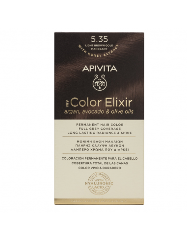 APIVITA MY COLOR ELIXIR 5.35 LIGHT BROWN GOLD MAHOGANY 50ml + 75ml + 15ml