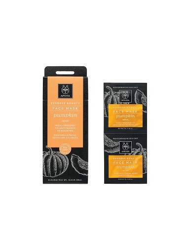 APIVITA EXPRESS BEAUTY DETOX FACE MASK WITH PUMPKIN 2Χ8ml